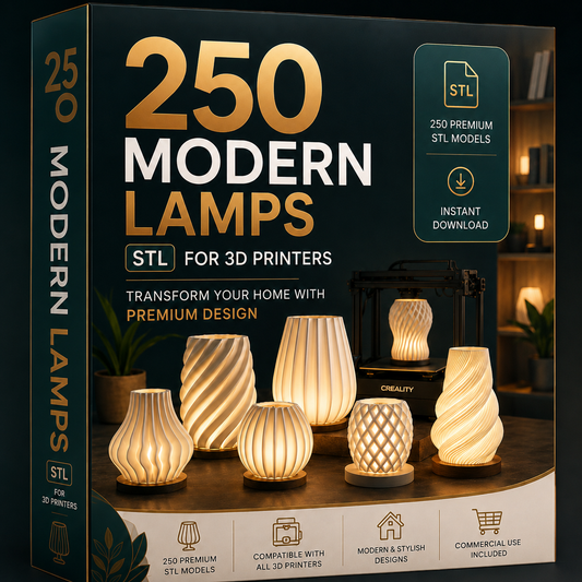 250 Modern Lamp STL Files for 3D Printing